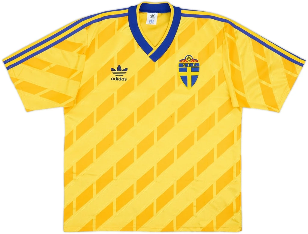 Sweden 1988-91 Home Shirt · adidas Trefoil Era for the Blågult