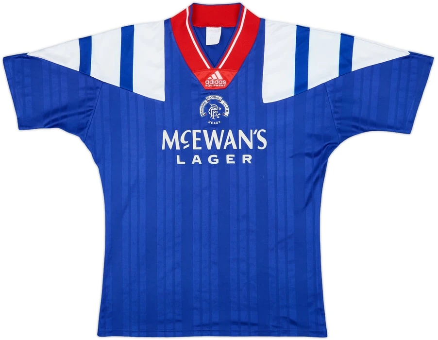 Rangers 1992-94 Home Shirt · The adidas Equipment and McEwan’s Lager Combination