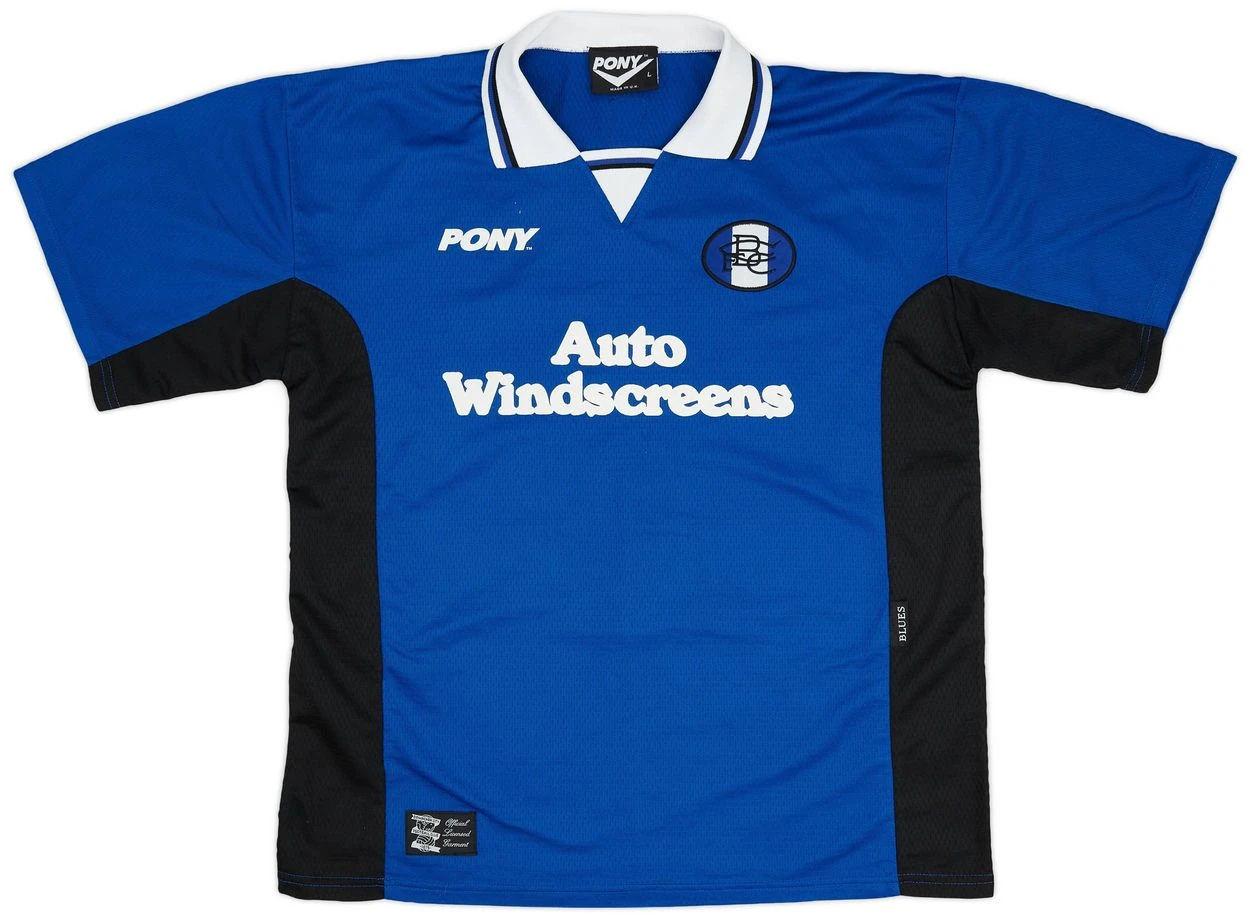 Birmingham 1996-97 Home Shirt · Pony Design With Auto Windscreens Sponsor