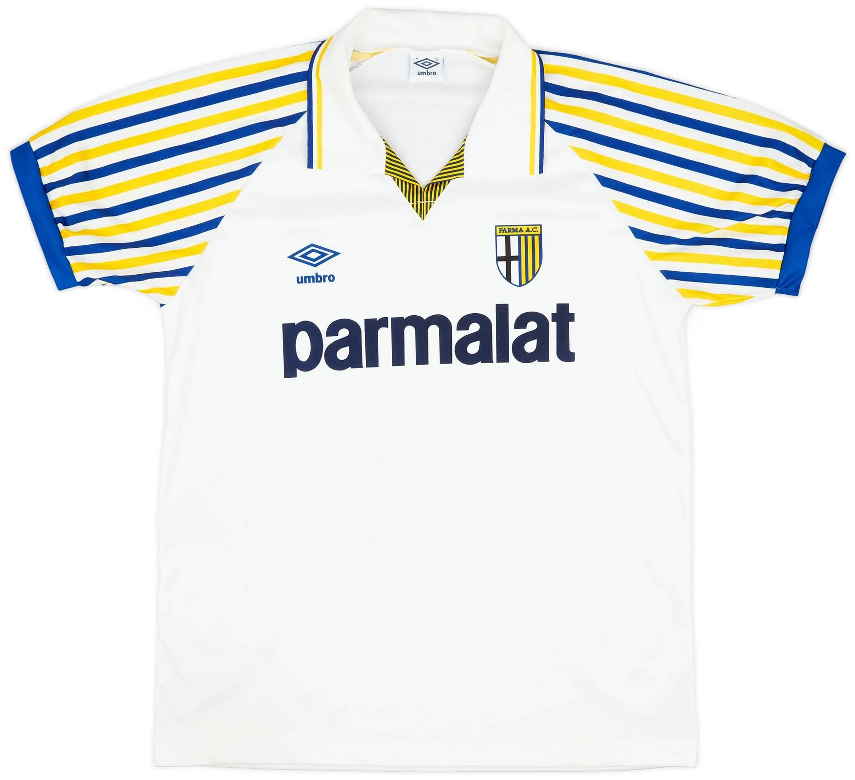 Parma 1990-91 Home Shirt · Umbro Design With Parmalat Sponsor